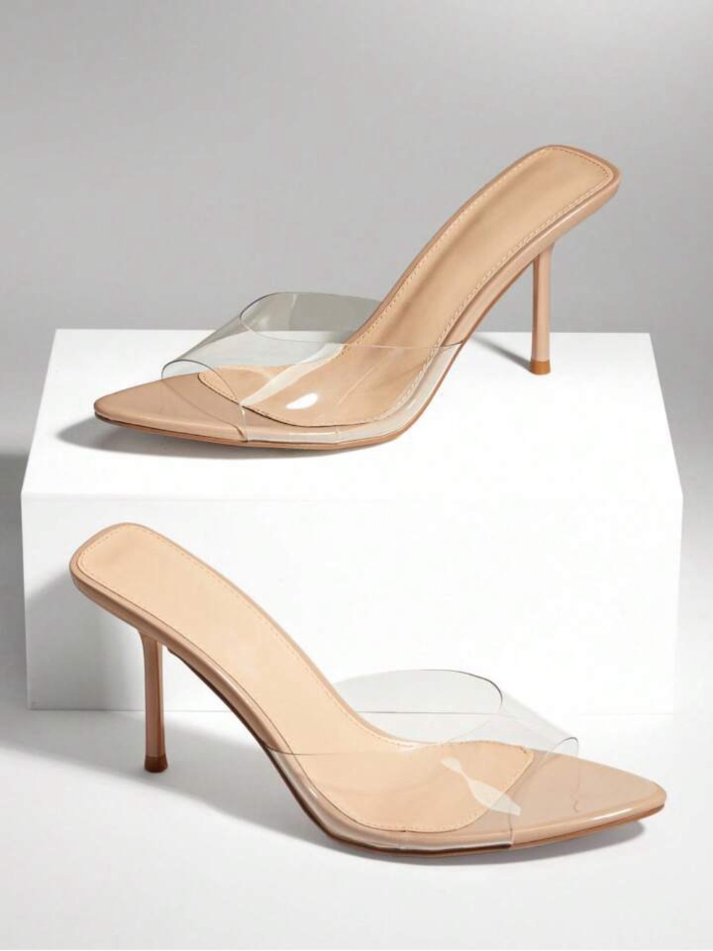 Nude Clear Strap Stiletto - Women